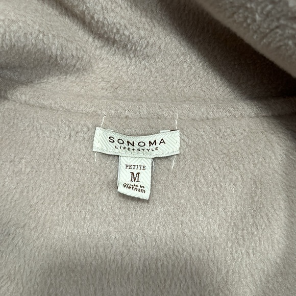 Sonoma women’s tan fuzzy jacket petite medium - Picture 3 of 8